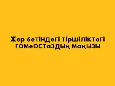 Жер бетіндегі тіршіліктегі гомеостаздың маңызы