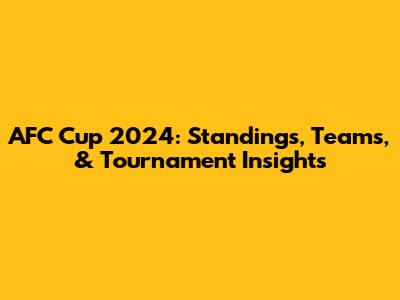 AFC Cup 2024: Standings, Teams, & Tournament Insights