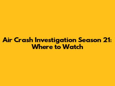 Air Crash Investigation Season 21: Where to Watch