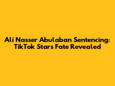 Ali Nasser Abulaban Sentencing: TikTok Star's Fate Revealed