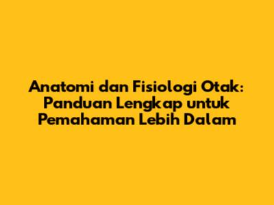 Anatomi dan Fisiologi Otak: Panduan Lengkap untuk Pemahaman Lebih Dalam