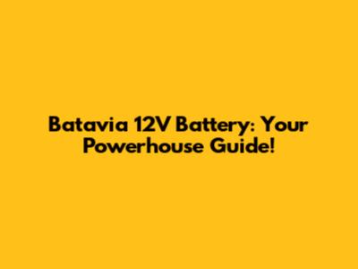 Batavia 12V Battery: Your Powerhouse Guide!