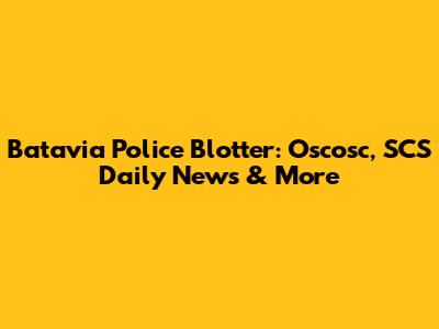 Batavia Police Blotter: Oscosc, SCS Daily News & More