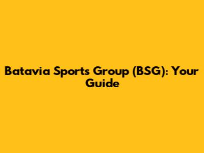 Batavia Sports Group (BSG): Your Guide