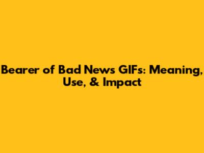 Bearer of Bad News GIFs: Meaning, Use, & Impact