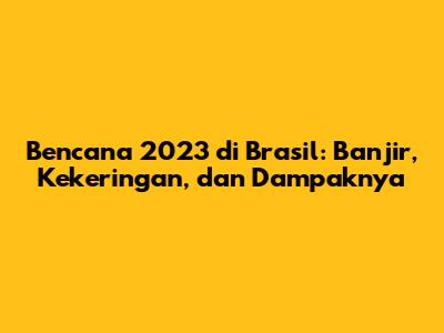 Bencana 2023 di Brasil: Banjir, Kekeringan, dan Dampaknya
