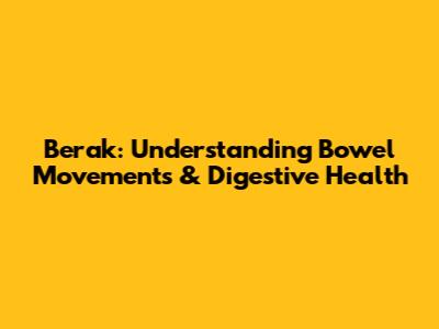 Berak: Understanding Bowel Movements & Digestive Health