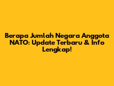 Berapa Jumlah Negara Anggota NATO: Update Terbaru & Info Lengkap!