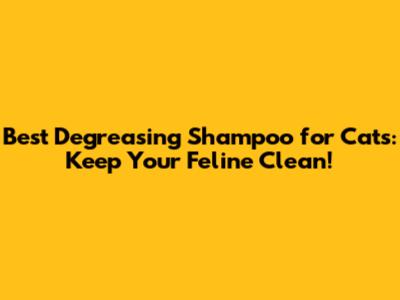 Best Degreasing Shampoo for Cats: Keep Your Feline Clean!