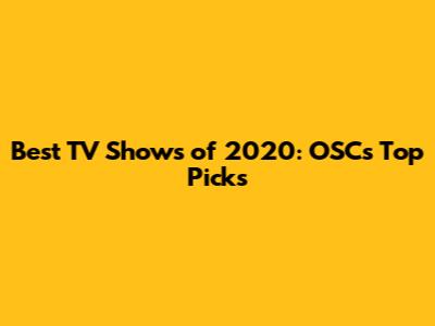 Best TV Shows of 2020: OSC's Top Picks