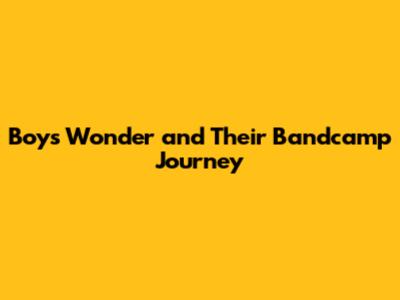Boys Wonder and Their Bandcamp Journey