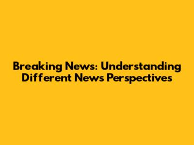 Breaking News: Understanding Different News Perspectives