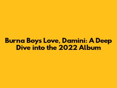 Burna Boy's Love, Damini: A Deep Dive into the 2022 Album