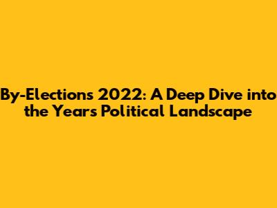 By-Elections 2022: A Deep Dive into the Year's Political Landscape