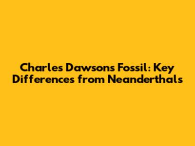 Charles Dawson's Fossil: Key Differences from Neanderthals