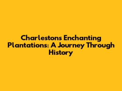 Charleston's Enchanting Plantations: A Journey Through History