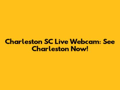 Charleston SC Live Webcam: See Charleston Now!