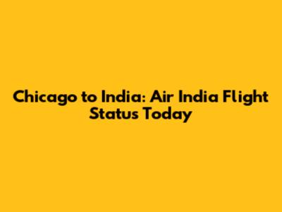 Chicago to India: Air India Flight Status Today