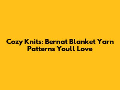 Cozy Knits: Bernat Blanket Yarn Patterns You'll Love