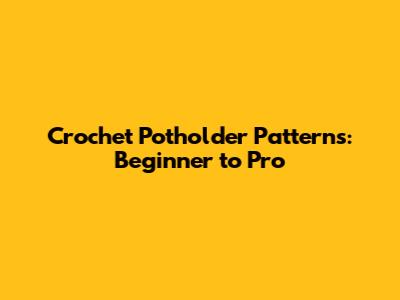 Crochet Potholder Patterns: Beginner to Pro