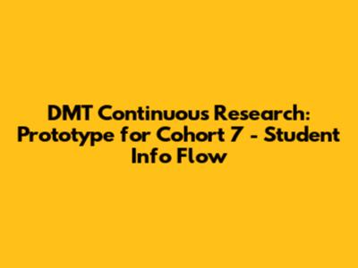 DMT Continuous Research: Prototype for Cohort 7 - Student Info Flow