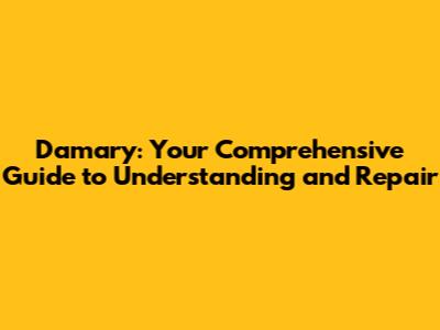Damary: Your Comprehensive Guide to Understanding and Repair