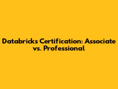 Databricks Certification: Associate vs. Professional