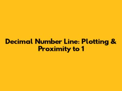 Decimal Number Line: Plotting & Proximity to 1