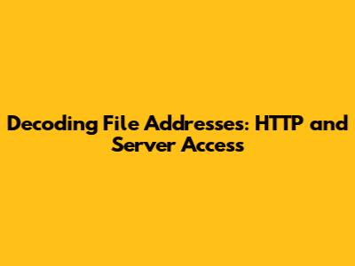 Decoding File Addresses: HTTP and Server Access