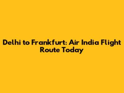 Delhi to Frankfurt: Air India Flight Route Today
