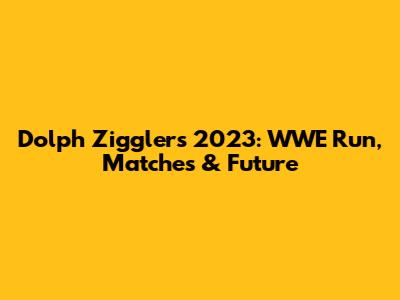 Dolph Ziggler's 2023: WWE Run, Matches & Future