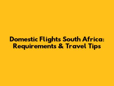 Domestic Flights South Africa: Requirements & Travel Tips