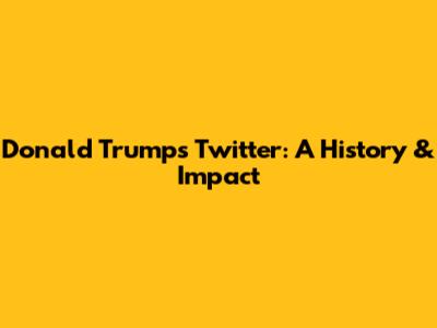 Donald Trump's Twitter: A History & Impact
