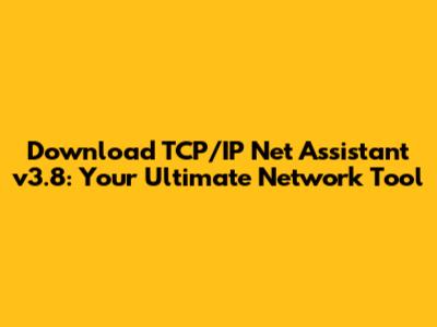Download TCP/IP Net Assistant v3.8: Your Ultimate Network Tool