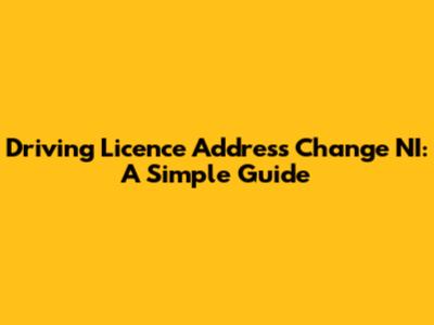 Driving Licence Address Change NI: A Simple Guide