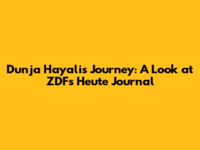 Dunja Hayali's Journey: A Look at ZDF's Heute Journal