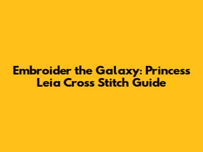 Embroider the Galaxy: Princess Leia Cross Stitch Guide