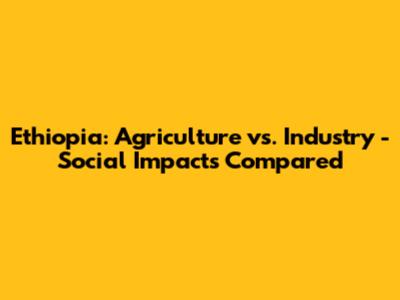 Ethiopia: Agriculture vs. Industry - Social Impacts Compared