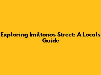 Exploring Imiltonos Street: A Local's Guide