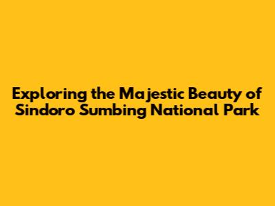 Exploring the Majestic Beauty of Sindoro Sumbing National Park