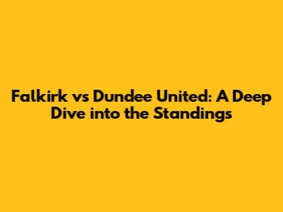 Falkirk vs Dundee United: A Deep Dive into the Standings