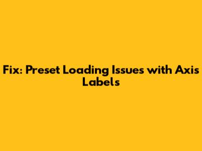 Fix: Preset Loading Issues with Axis Labels