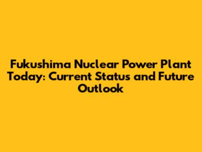 Fukushima Nuclear Power Plant Today: Current Status and Future Outlook
