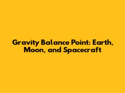 Gravity Balance Point: Earth, Moon, and Spacecraft