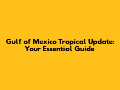 Gulf of Mexico Tropical Update: Your Essential Guide