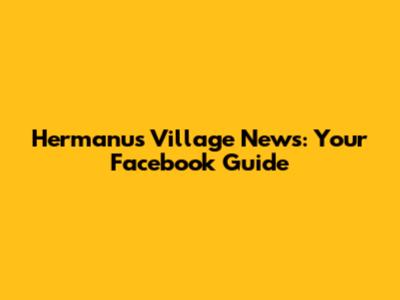 Hermanus Village News: Your Facebook Guide