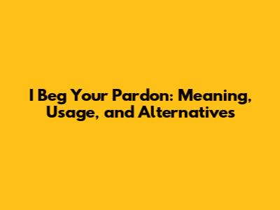 I Beg Your Pardon: Meaning, Usage, and Alternatives