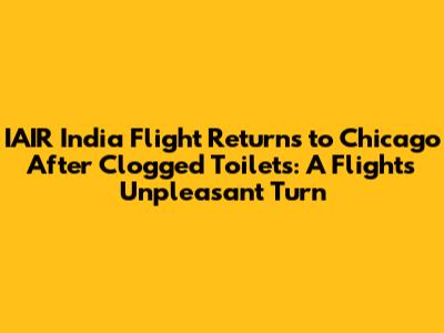 IAIR India Flight Returns to Chicago After Clogged Toilets: A Flight's Unpleasant Turn