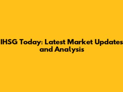 IHSG Today: Latest Market Updates and Analysis