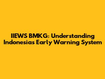 IIEWS BMKG: Understanding Indonesia's Early Warning System